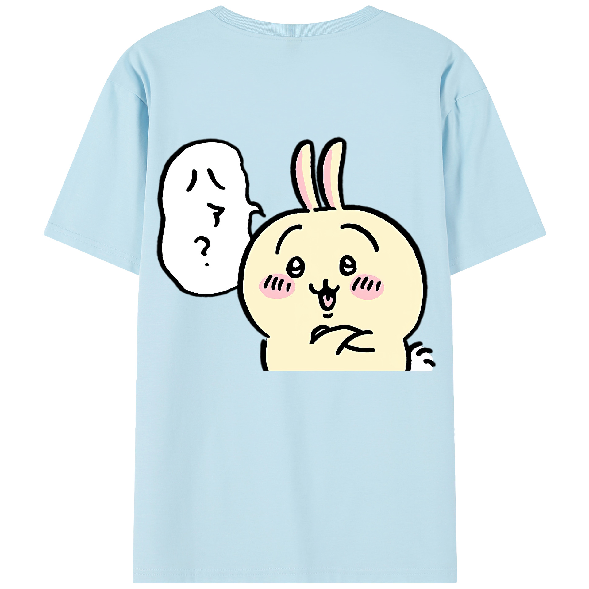 （画像用） ちいかわ うさぎ Chii-kawa usagi 綿100％半袖Tシャツ（背面プリント）